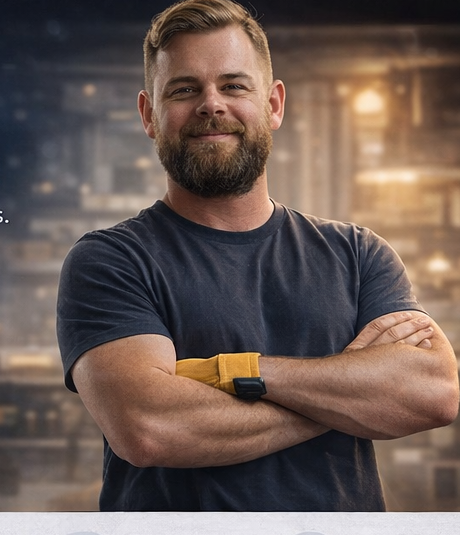 Handyman with arms crossed